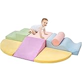 QUCHI Climbing Toys for Toddlers, Toddler Climbing Toys Indoor, 7-Piece Soft Foam Climbing Blocks Set, Toddler Playtime Corner Climber Indoor Foam Play Gym for Climbing Crawling and Sliding