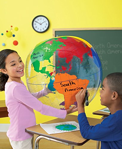 Learning Resources Inflatable Labeling Globe - Geography Class Supplies for Kids, Inflatable Earth, Classroom Science Supplies
