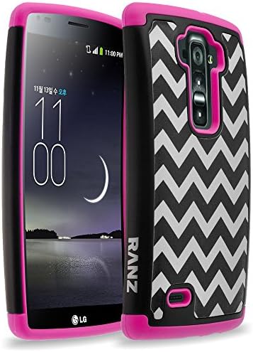 LG G Flex 2 Case, RANZ Wave Pattern Print Desgin Impact Dual Layer Shockproof Bumper Hard Case Cover For LG G Flex 2 / H950 / LS996 (PINK)