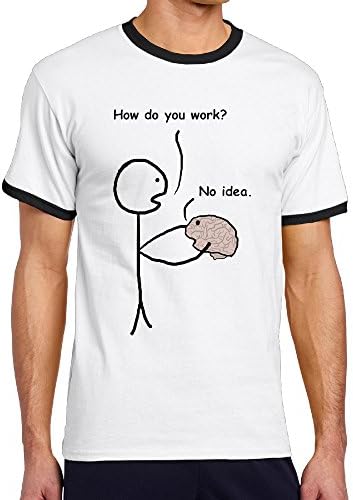 Xianliuli Neuralink And The Brain's Magical Men's Fashion Casual Contrast Color T-shirt XL Black