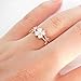 14K CZ Stones Clover on a Twisted Vine Ring - Rose Gold / White Gold Plated