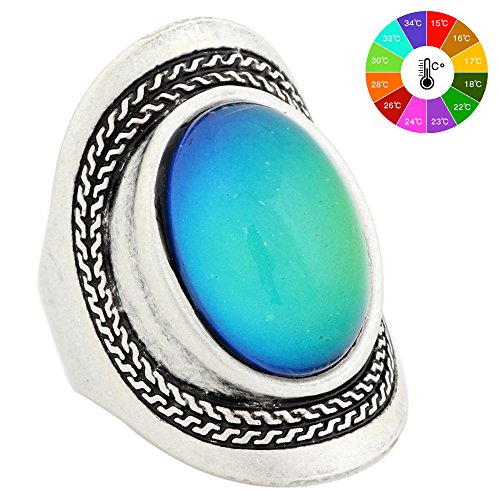 Mojo Handmade Unique Pattern Antique Sterling Silver Plating Oval Stone Color Change Mood Ring MJ-RS020 (7)