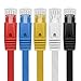 TNP Ethernet Cable Cat 6 Flat Cable, Cat 6 Ethernet Cable 10 ft, Flat Wire (Multi-Color 5 Pack) Cat6 Ether Network Internet Cord Performance Tangle Free LAN Internet Ethernet Patch Cables Connector