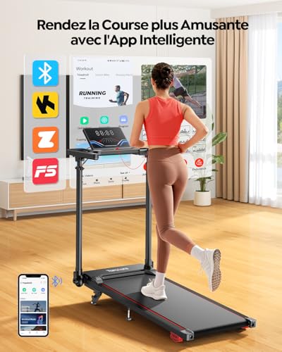 6 in 1 Treadmill, 10% Tilt, Speed 12KM/H,Telescopic Riser 2.5HP,Remote Control Mute,Walking Pad,Treadmill,Compact and Portable,Family Friendly