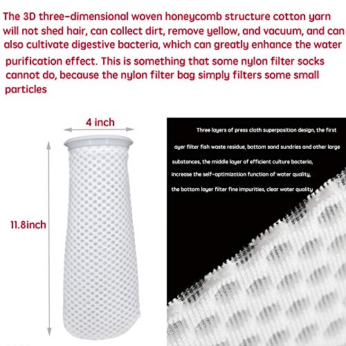 SMASOR Filter Sock for Saltwater Aquariums 4 inch Ring by 11.8 inch