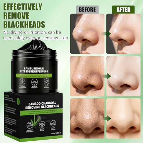 120ml Blackhead Removal Mask, Peel Off Mask, Exfoliating Mask, Deep Cleansing Pores Blackheads, Dirt, Acne and Reduce Pores Includes Brush
