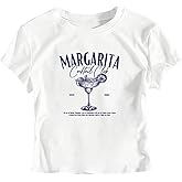 SHENHE Women's Summer Graphic Crop Tee Crew Neck Short Sleeve Funny Fitted T Shirt Top