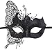Coxeer Venetian Masquerade Mask, Butterfly Laser Cut Metal Mardi Gras Mask Party Mask for Women