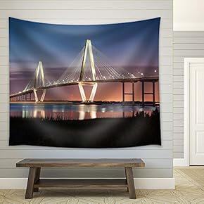 Arthur Ravenel Jr. Bridge - Fabric Tapestry, Home Decor - 51x60 inches