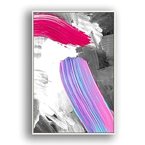 Framed Canvas Wall Art for Living Room, Bedroom Colored Brush Canvas Prints for Modern Home Decoration Ready to Hang - 16"x24" inches