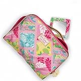 1 New Lilly Pulitzer Cosmetic Bag in Lilly Patch + Matching Mirror Estee Lauder