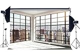 Gladbuy Vinyl 7X5FT Office Room Backdrop Fancy French Window New York City Skyscraper Photography Background for Kids Adults Portraits Photo Studio Props KX233