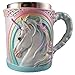 Rainbow Unicorn Coffee Mug, Cute Mythical Tea Cup, Magical Stainless Steel Fantasy Drinking Glass, Medieval Celtic Knot Design