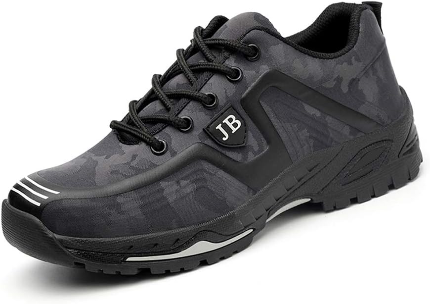 Mens Steel Toe Cap Safety Trainers,Work Shoes Ladies Composite Sneakers Outdoor Lightweight Breathable Camo Black 3.5-13