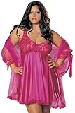 3-Piece Peignor Babydoll Set Plus Size