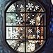 PARLAIM Christmas Snowflake Window Glass Cling Stickers, Large Size Santa Claus Xmas Trees Decals for Party Holiday Ornaments (201pcs -11 Sheets)