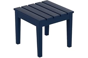 Costaelm Small Outdoor Side Table, Patio End Table Weather Resistant Outdoor Coffee Table, Square Conversation Table for Indoor, Porch, Balcony, Garden, Poolside, Deck, Navy Blue