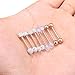 Ruifan 14G 9/16Inch Crystal Ball Nipple Tongue Shield Ring Barbell Body Piercing Jewelry Retainer 8PCS - Rose Gold