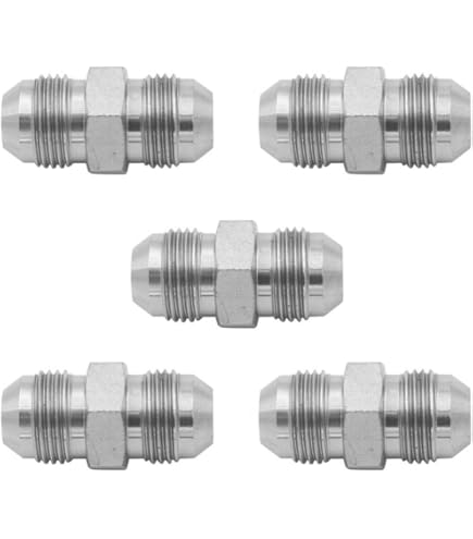 BLUESUNSOLAR 10-Pair JIC Hydraulic Adapter Set – #4 Caps & Plugs, 7/16-20 Thread, Steel Fittings (10 Caps + 10 Plugs)