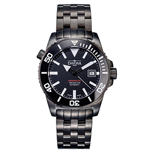 Davosa-Swiss-Argonautic-16149880-Analog-Men-Wrist-Watch-Gun-Steel-Band-Black