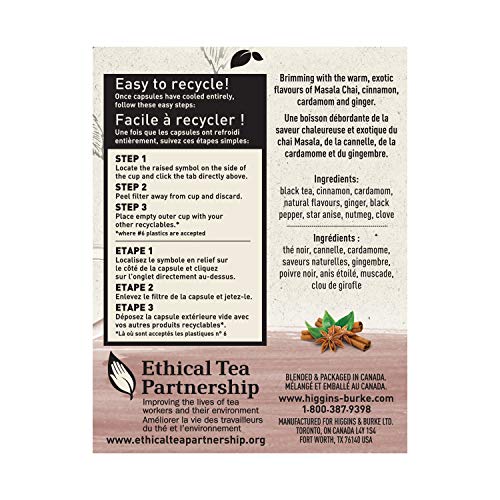 Higgins & Burke Chai Glow, Loose Leaf, Black Tea, Keurig KCup Brewer