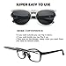 WELUK Polarized Clip-on Flip up Cat Eye Sunglasses Metal Frame for Prescription Glasses