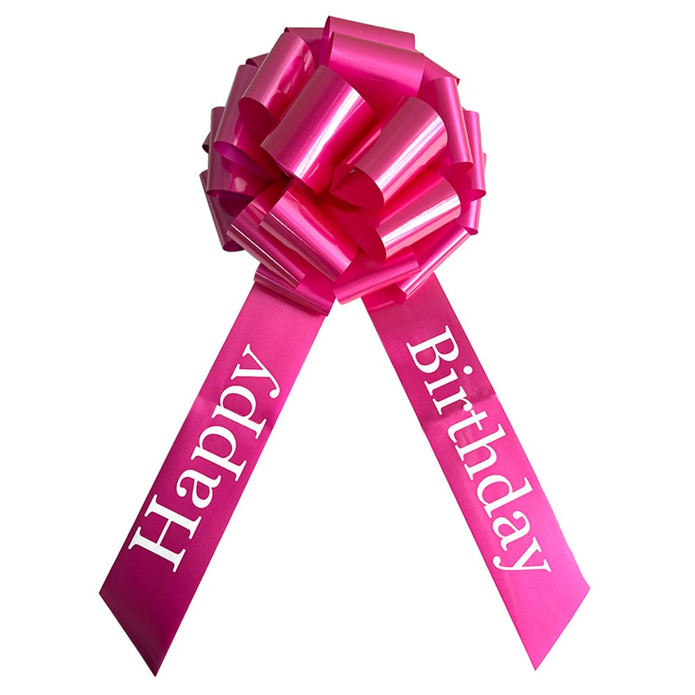 Photo 1 of 12 Inch Happy Birthday Big Rosy Bow, Big Bow for Present, Party Decorations, Christmas Events Bikes,Table Decorations and Party Events Decoration (Rosy, 12 Inch (Pack of 1))