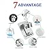 Adjustable shower head holder wall mount bracket with 2 hanger Hooks, Aluminum,Super Heavy Duty, strong adhesive for Bathroom,No-Damage Hanging Strips,Better than Suction Cups(Sliver)