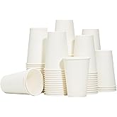 RACETOP Hot Paper Coffee Cups 12 oz [300 Pack], Disposable Coffee Cups 12 oz, Upgraded Weight Of Paper, White