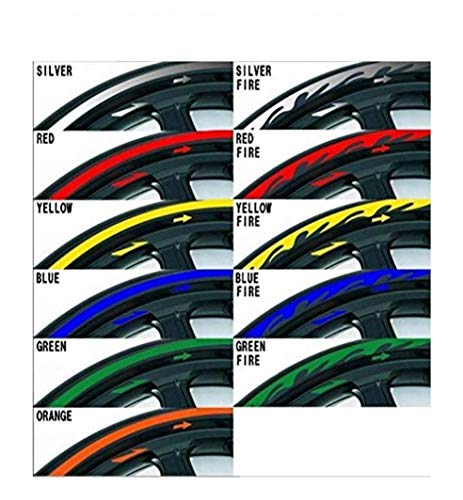 JNK NETWORKS Reflective Wheel Rim Stripe(16PCS) Decal Tape for Motorcycle Wheels 17" or Car Wheels 16"-18" (Silver, 0.27 inch)