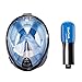 UooCooL 180° Full Face Snorkel Mask- Panoramic view Snorkeling Mask For Adults And Kids, Breathe freely With Anti Fog And Anti Leak Design, See More with a Larger Viewing Area (Black-Blue, S/M)