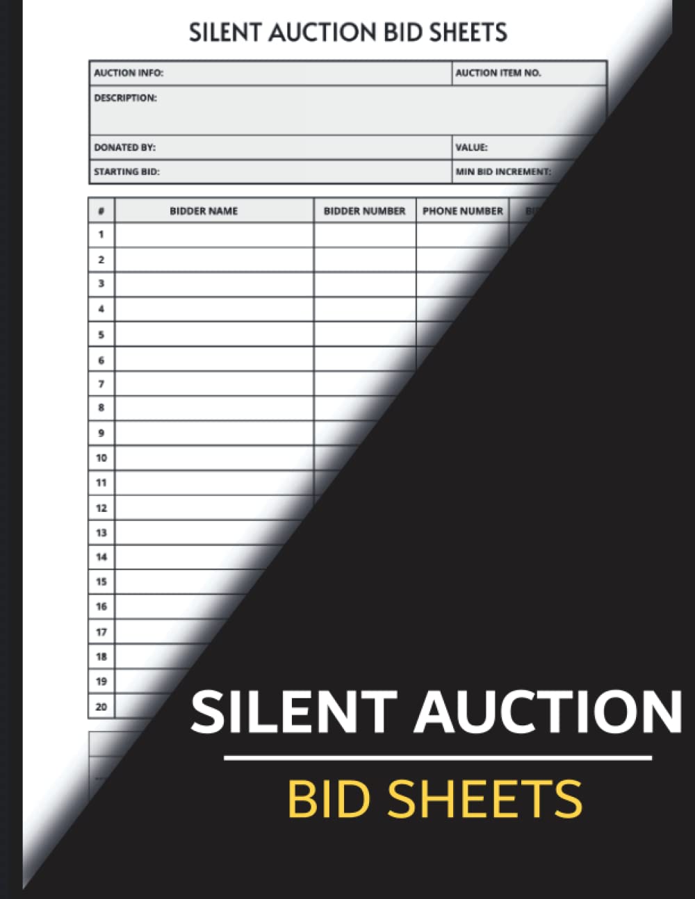 Amazon.com: Silent Auction Bid Sheets : Fundraising Event Planner with  Large Size And Simple Charity Auction Bid Forms Tracker Notebook: Great For  Charity /School Fundraisers & Auction Bidding Forms Organizer: Silentt  Auction