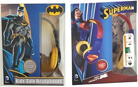 Kids ToddlersKid Safe Headphones Earphones Bundle Set Batman vs Superman