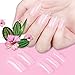enForten 100pcs Clear Dual Nail System Form UV Gel Acrylic Nail Mold Artificial Nail Tip + Box