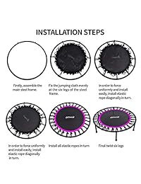 Newan - Mini trampolín silencioso de 40 pulgadas para entrenamiento de cardio, para adultos o niños   Max Limit 330 libras