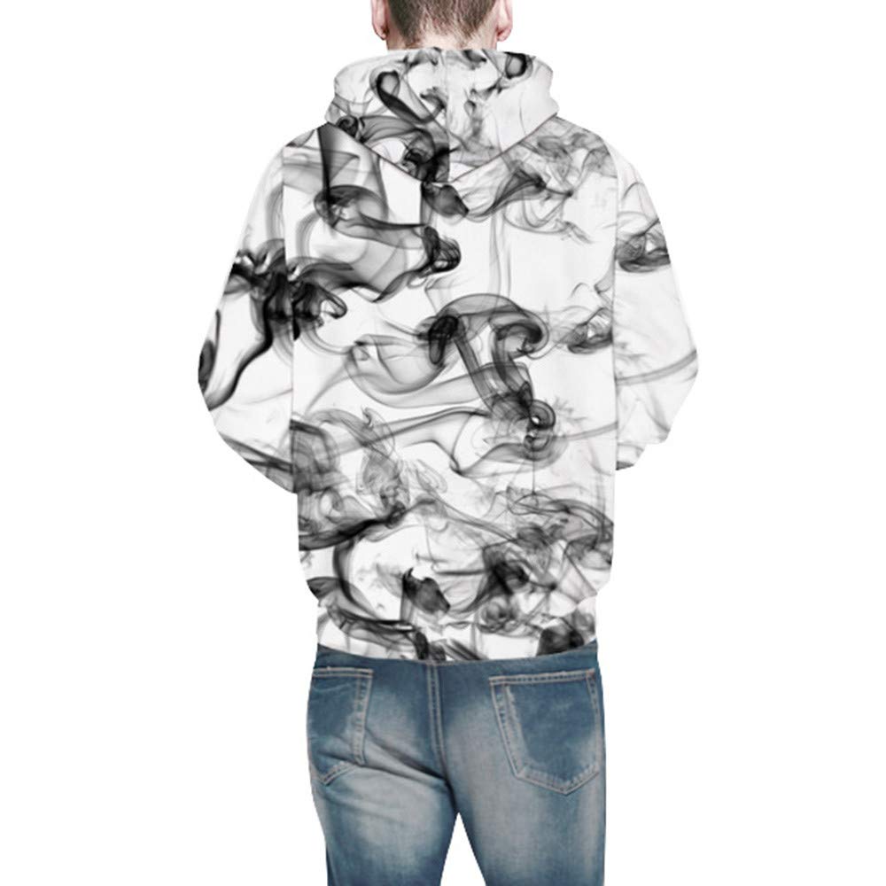 L//XL, White Birdfly Fall Winter Lovers Style 3D Ink Print Hoodie Tops Blouse for Women Men Plus European Size