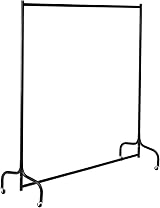 Vivo Technologies 4ft Heavy Duty Metal Clothes Rail Black Wheels No Tools