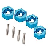 SkyQ 4pcs 1/18 WLtoys Upgrade Parts RC Aluminum Wheel Hex Mount for A949 A959 A969 A979 K929 Blue