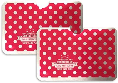 2 x Red Polkadot RFID NFC Blocking Card Clash Anti Scan Protectors for your Credit Cards