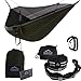 Everest Double Camping Hammock with Mosquito Net | Bug-Free Camping, Hiking, Backpacking & Survival Outdoor Hammock Tent | Reversible, Integrated, Lightweight, Ripstop Nylon | Gray/Green/Net Black