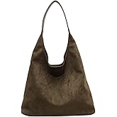 KAOBIO Suede Hobo Bags for Women - Retro Slouchy Office Shoulder Top-handle Tote Handbags