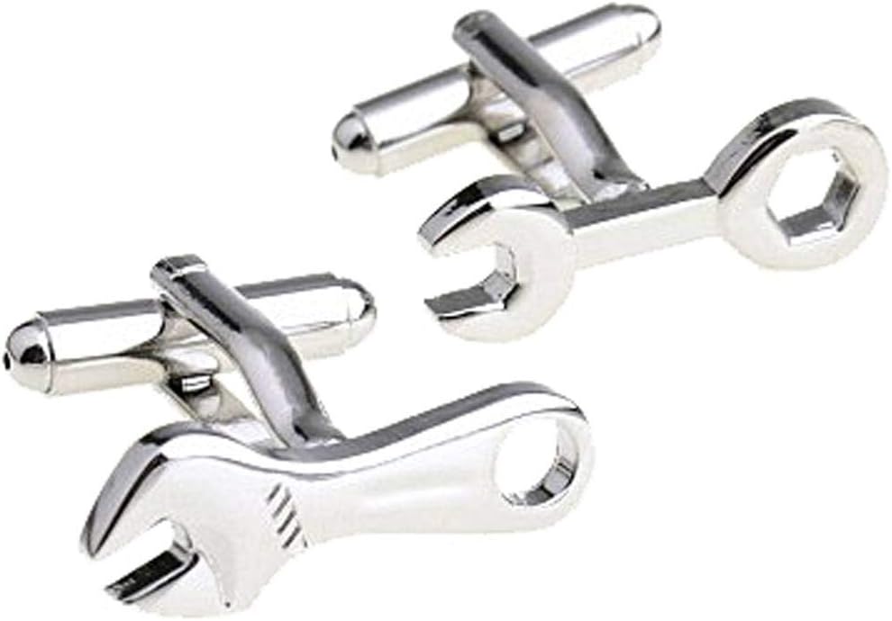 korpikus® Work Tools ' Spanner ' Shiny Silver Colour Stainless Steel Cufflinks In Free Designer Gift Bag