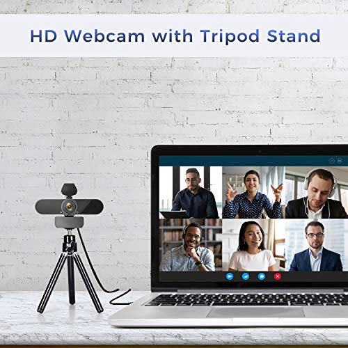 THUSTAR-HD-Webcam-1080p-Web-Camera-with-Microphone-Tripod-Stand-Privacy-Cover-Laptop-Desktop-Full-HD-Video-Webcam-360-Degree-Widescreen-for-Recording-Calling-Conferencing-Gaming