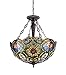 Chloe Lighting CH33270VB21-UH3 Tiffany-Style Victorian 3 Light Inverted Ceiling Pendant 21-Inch Shade, Multi-Colored