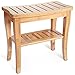 ToiletTree Products Deluxe Wooden Bamboo Shower Seat Bench with Underneath Storage Shelf
