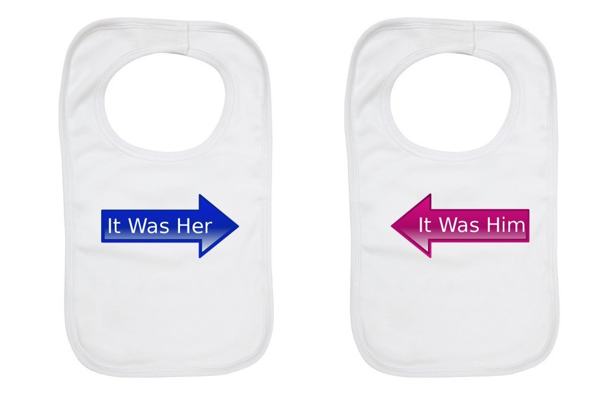 Twins Baby Bibs /"It Was Her/" and /"It Was Her/" Bib Set Set Of 2