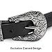 Wink Gal Women's Boho Metal Western Double Buckle Belt Sliver
