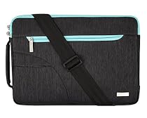 Mosiso Polyester Fabric Sleeve Case Cover Laptop Shoulder Briefcase Bag for 13-13.3 Inch MacBook Pro, MacBook Air, Ultrabook Netbook Tablet, Black