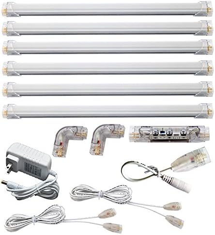 Bosanlight LED Under Counter Lighting, Warm White 3000K, 12 inch 6 Panel Kit, Dimmable, 24 W 2400 Lumens