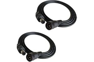 DZYDZR 2pcs 1 Meter 2.1mm x 5.5mm DC 12V Adapter Cable DC Plug Extension Cable Male to Female Black, for LED, CCTV, Car, Moni